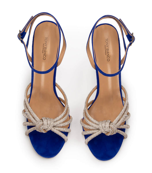 Azure Tony Bianco Kyla Azure Suede 11cm Strappy Heels | AUSWC76436