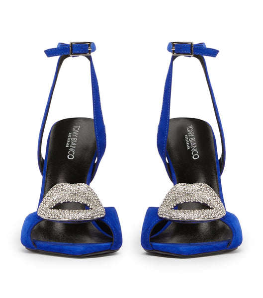 Azure Tony Bianco Moshi Azure Suede 10.5cm Bling Heels | YUSVQ17889