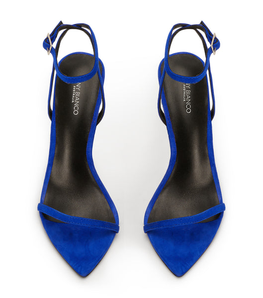 Azure Tony Bianco Myra Azure Suede 10.5cm Bling Heels | LUSSX43273