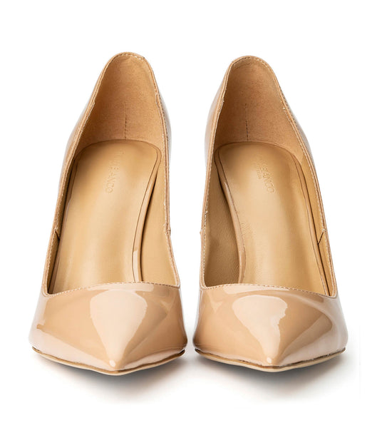 Beige Tony Bianco Anja Nude Patent 10.5cm Court Shoes | PUSER10096