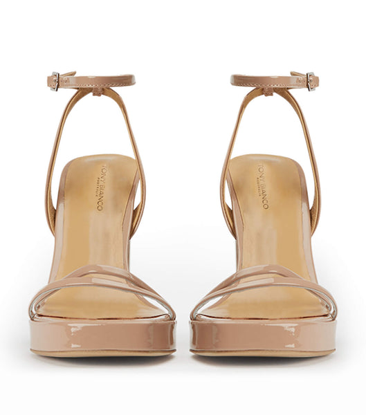 Beige Tony Bianco Dandy Coco Patent 11.5cm Strappy Heels | GUSUC36179