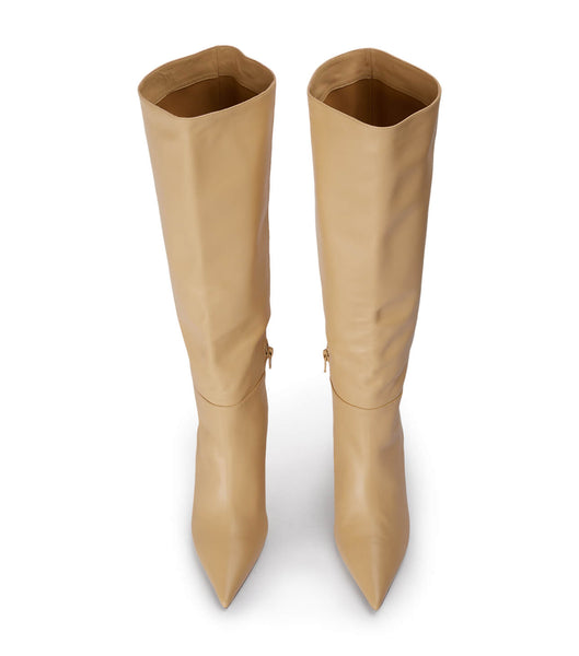 Beige Tony Bianco Drake Butter Nappa 9.5cm Mid Calf Boots | USDYB50720