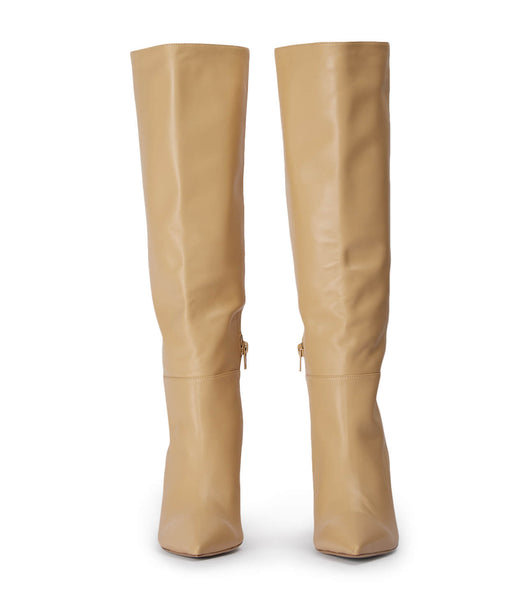 Beige Tony Bianco Drake Butter Nappa 9.5cm Mid Calf Boots | USDYB50720