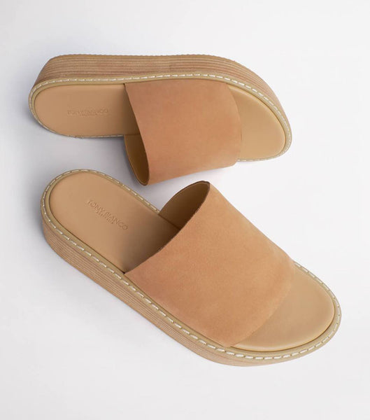 Beige Tony Bianco Elke Caramel 4.5cm Slides | TUSWZ75649