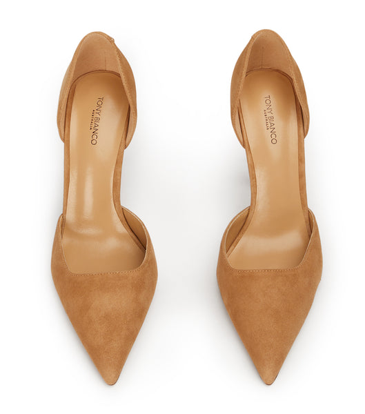 Beige Tony Bianco Gala Butterscotch Suede 10cm Event Heels | TUSPQ37085