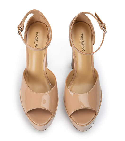 Beige Tony Bianco Jayze Nude Patent 14cm Platform Shoes | PUSQX11010