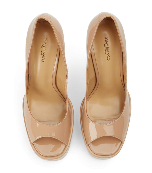 Beige Tony Bianco Jolee Nude Patent 15cm Platform Shoes | AUSDF79126