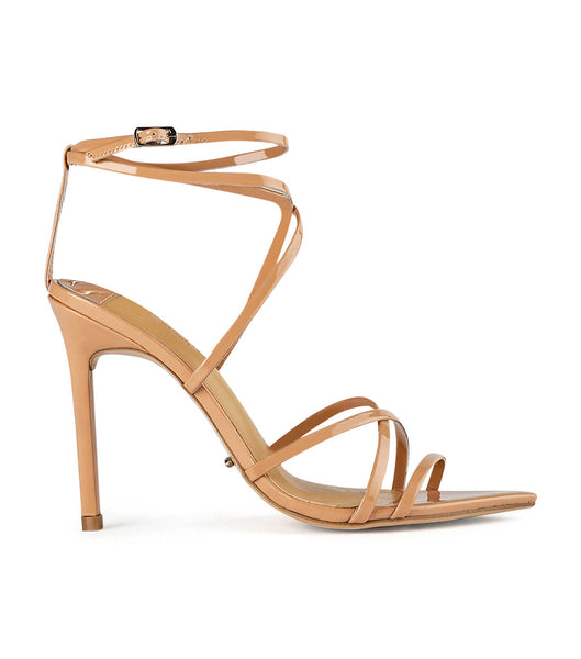 Beige Tony Bianco Marcy Nude Patent 10.5cm Strappy Heels | USJKU61544