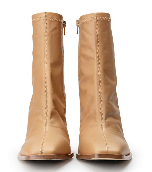 Beige Tony Bianco Rover Caramel Venice 8.5cm Stretch Boots | USJZR89819