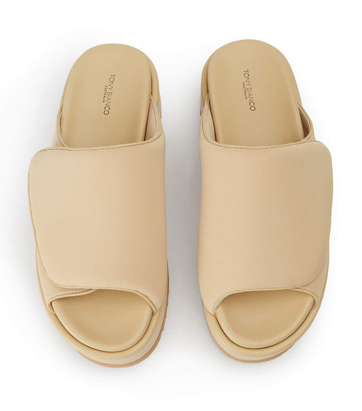 Beige Tony Bianco Roxana Nude Scuba 6cm Slides | USICD15928