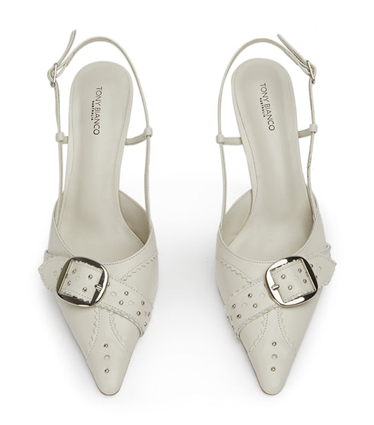 Beige Tony Bianco Sadie Bone Venice 8cm Low Heels | QUSUV46085