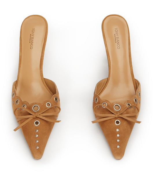 Beige Tony Bianco Shae Butterscotch Suede 8cm Event Heels | MUSHR73450