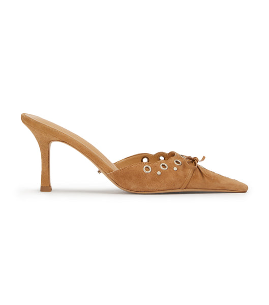 Beige Tony Bianco Shae Butterscotch Suede 8cm Court Shoes | QUSUV15288