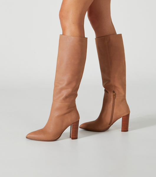 Beige Tony Bianco Skyla Caramel Venice 9cm Mid Calf Boots | QUSWA25421