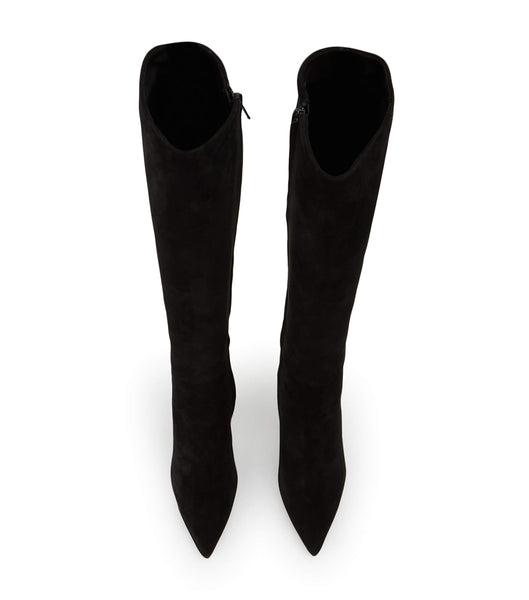 Black Tony Bianco Apollo Black Suede 10.5cm Mid Calf Boots | QUSUV52634