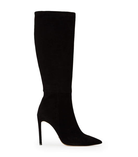 Black Tony Bianco Apollo Black Suede 10.5cm Mid Calf Boots | QUSUV52634