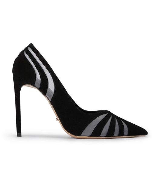 Black Tony Bianco Arrow Black Suede 10.5cm Court Shoes | GUSEC88466