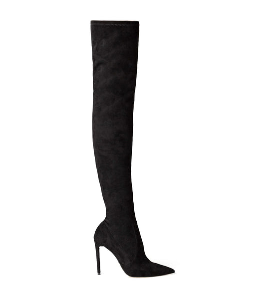 Black Tony Bianco Avah Black Stretch Suede 10.5cm Heeled Boots | ZUSMJ69702