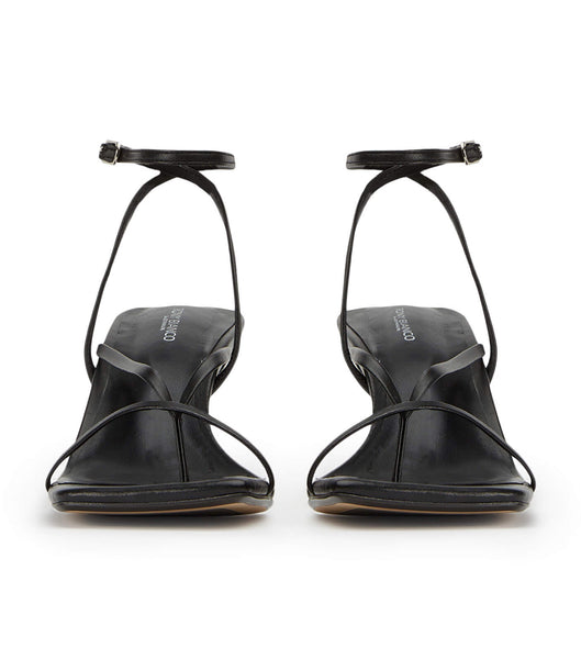 Black Tony Bianco Avi Black Nappa 6.5cm Strappy Heels | MUSHR57762