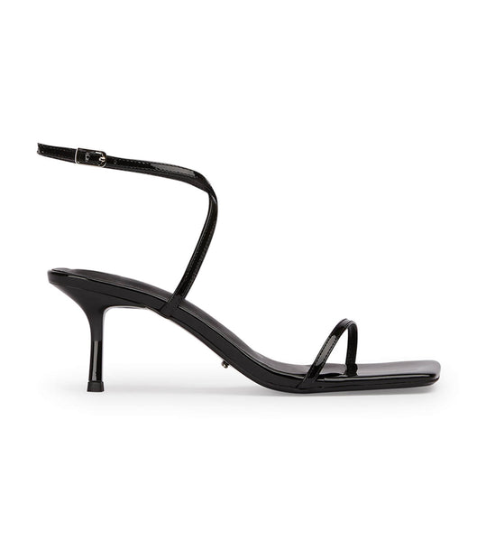 Black Tony Bianco Axent Black Patent 6.5cm Strappy Heels | USDYB93216