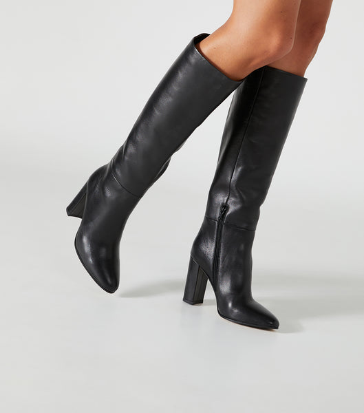 Black Tony Bianco Boss Black Como 9.5cm Knee High Boots | GUSEC89339