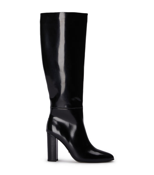 Black Tony Bianco Boss Black Hi Shine 9.5cm Knee High Boots | LUSTR88831