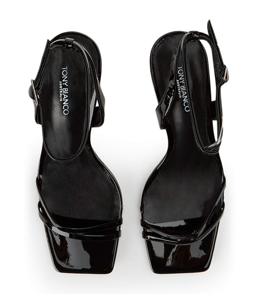 Black Tony Bianco Camelia Black Patent 8.5cm Bridal Heels | PUSQX27283