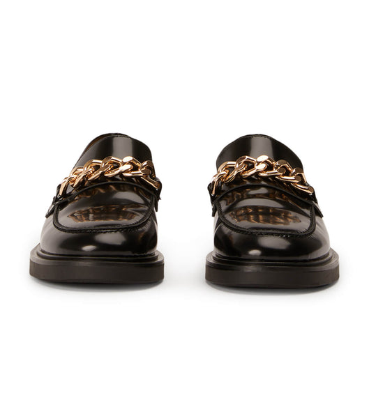 Black Tony Bianco Candice Black Hi Shine 4.5cm Loafers | GUSUC68574