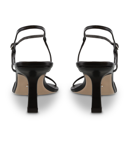 Black Tony Bianco Caprice Black Kid 7cm Strappy Heels | USEGJ29200