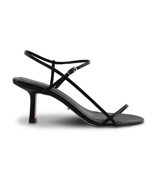 Black Tony Bianco Caprice Black Kid 7cm Strappy Heels | USEGJ29200