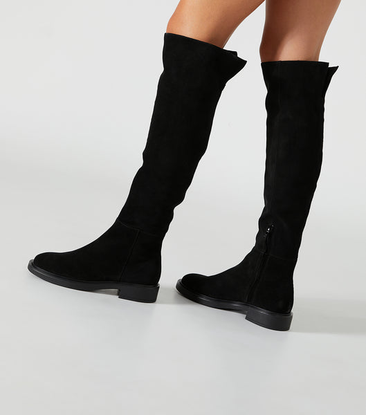 Black Tony Bianco Chasey Black Suede 4.5cm Knee High Boots | YUSGT62672