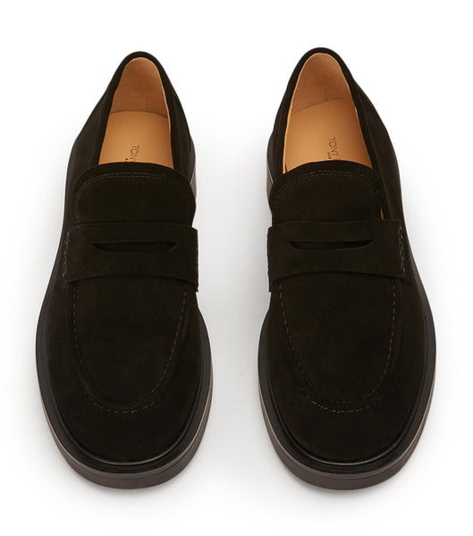 Black Tony Bianco Cherish Black Suede 4.5cm Loafers | USNZX99739