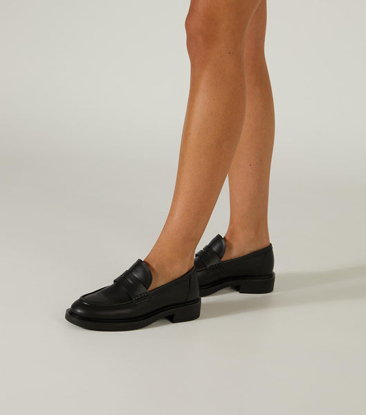 Black Tony Bianco Cherish Black Turin 4.5cm Loafers | EUSHC18961