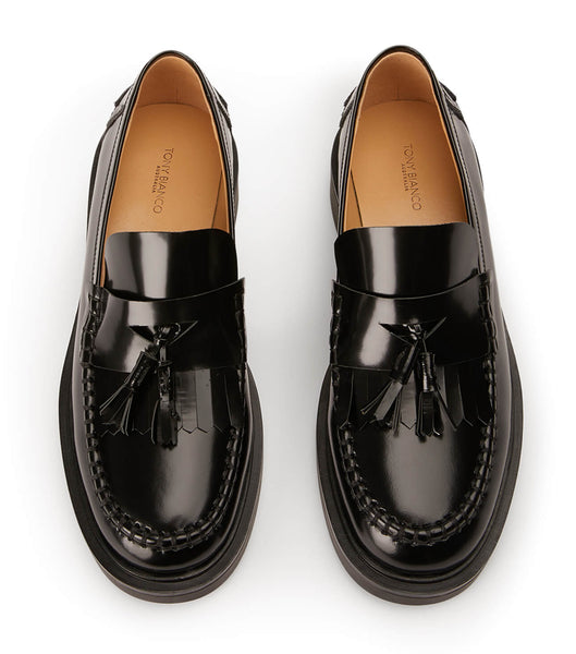 Black Tony Bianco Colt Black Hi Shine 4.5cm Loafers | USNEJ37430