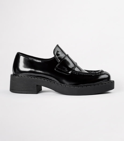 Black Tony Bianco Corvette Black Hi Shine 4.5cm Loafers | USJKU85501