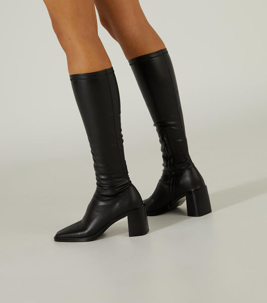 Black Tony Bianco Damon Black Venezia 7.5cm Knee High Boots | USNEJ62343