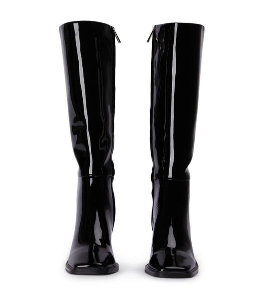 Black Tony Bianco Darby Black Patent 7.5cm Mid Calf Boots | USJVR39015