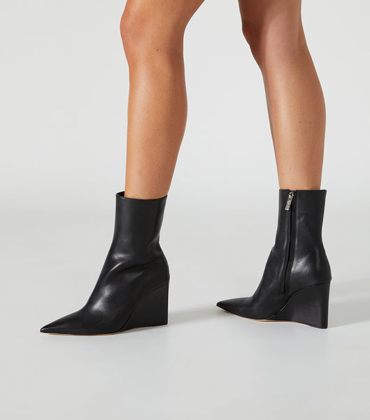 Black Tony Bianco Dasha Black Como 9.5cm Heeled Boots | SUSVO98899