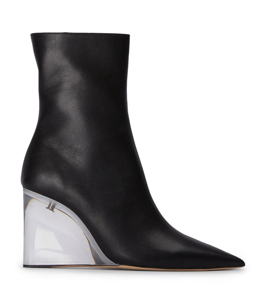 Black Tony Bianco Dasha Black Como/Clear 9.5cm Heeled Boots | BUSSO89446