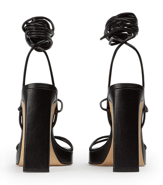 Black Tony Bianco Deon Black Nappa 11.5cm Strappy Heels | BUSSO57151