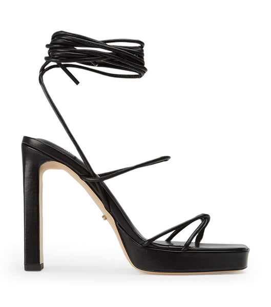 Black Tony Bianco Deon Black Nappa 11.5cm Strappy Heels | BUSSO57151