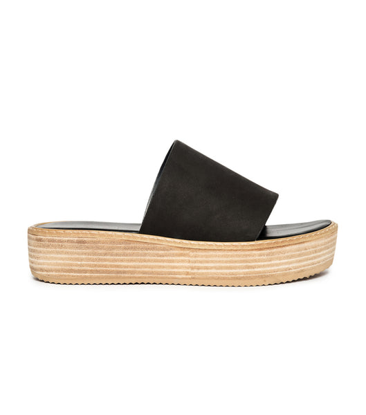 Black Tony Bianco Elke Black 4.5cm Flat Sandals | PUSQX66805