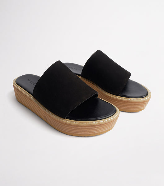 Black Tony Bianco Elke Black 4.5cm Slides | SUSVO33701