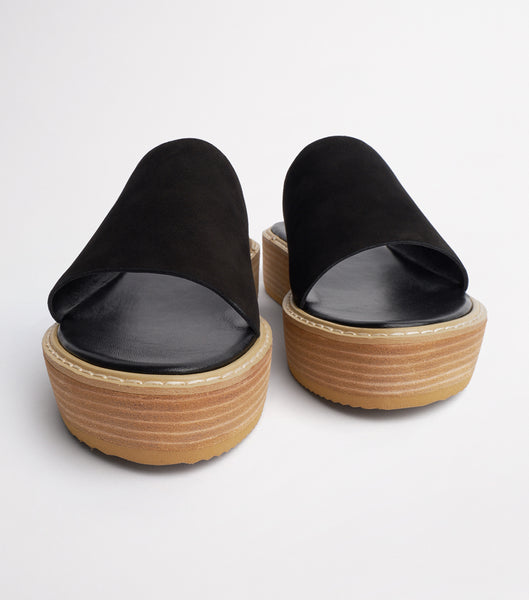 Black Tony Bianco Elke Black 4.5cm Slides | SUSVO33701