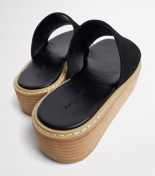 Black Tony Bianco Elke Black 4.5cm Slides | SUSVO33701