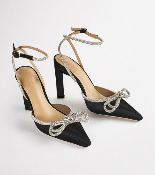 Black Tony Bianco Elsie Black Satin 10.5cm Bridal Heels | AUSDF70405