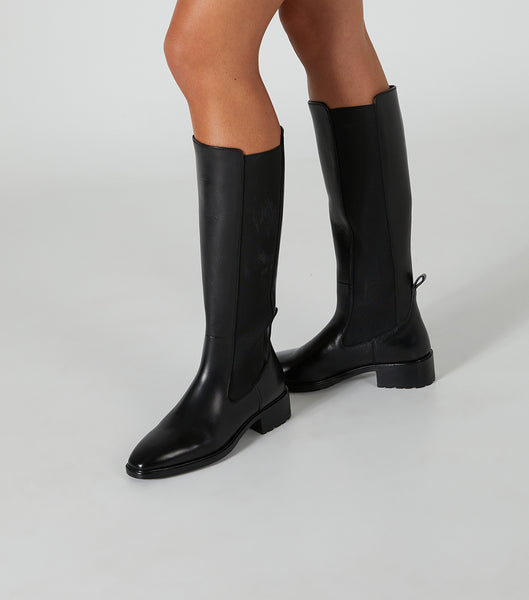 Black Tony Bianco Emrata Black Como 4cm Knee High Boots | BUSSO17730