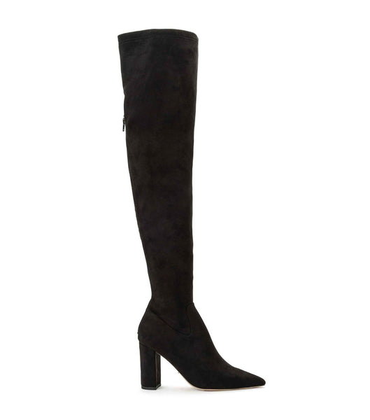 Black Tony Bianco Estella Black Stretch Suede 8.5cm Stretch Boots | XUSBH80590