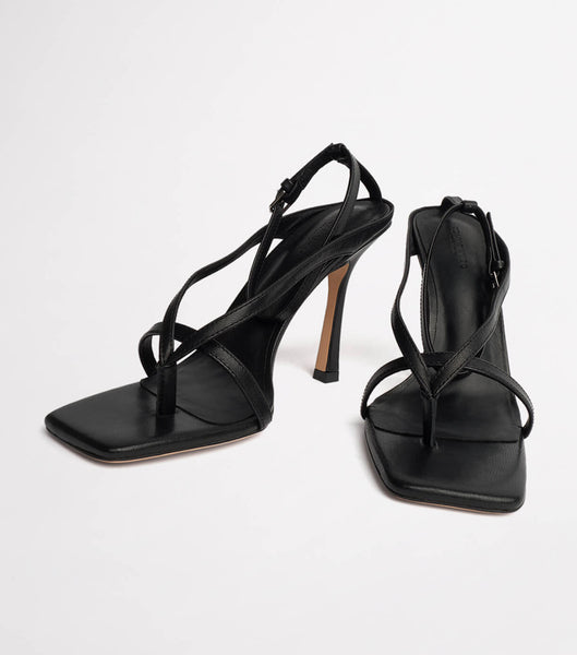 Black Tony Bianco Faythe Black Kid 10.5cm Strappy Heels | FUSUI61234