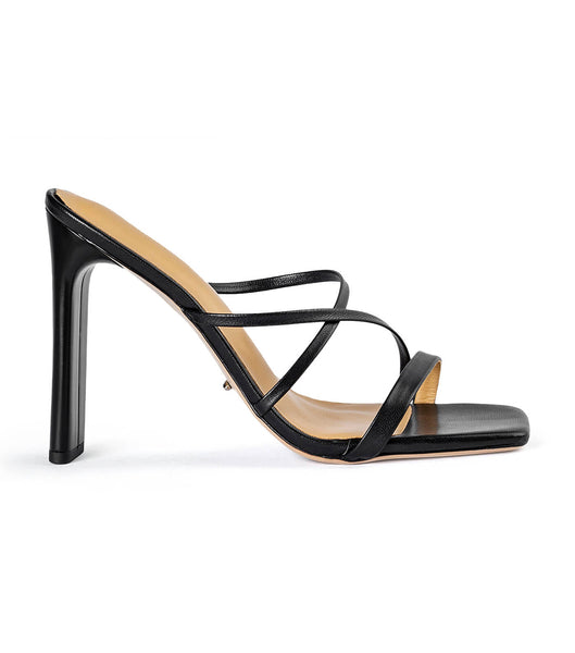 Black Tony Bianco Fior Black Kid 11cm Strappy Heels | USXBR18265